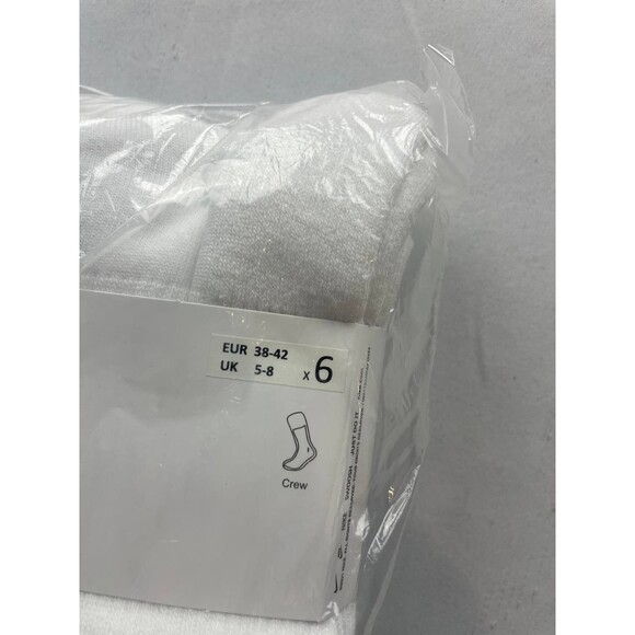 Nike Everyday Cotton Cushioned DRI-FIT Crew Socks - White, US Size 6-9 Pack of 6 - Picture 3 of 4